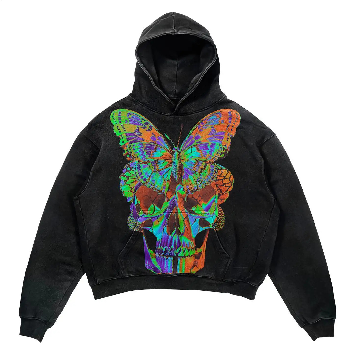 Harajuku red skull print hoodies women grunge oversized sweatshirt hoodie goth y2k tops streetwear gothic men clothes 240822