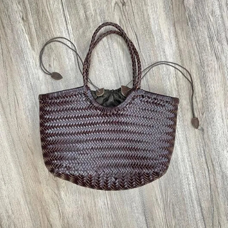 Fashion womens leather woven casual retro basket handbag denim cross shopping bag dh1798093