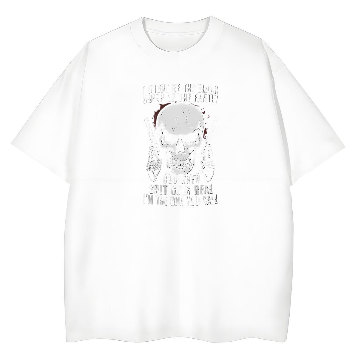 Fashion T Shirts Women 230g Cotton O-Neck Short Sleeve Summer Casual skull Tshirt for Man Woman Comfortable Custom Print Plus Size Polos