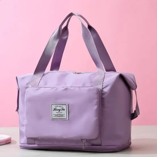 1 foldable large capacity short distance travel bag with dry wet separation fitness bag handbag 240821