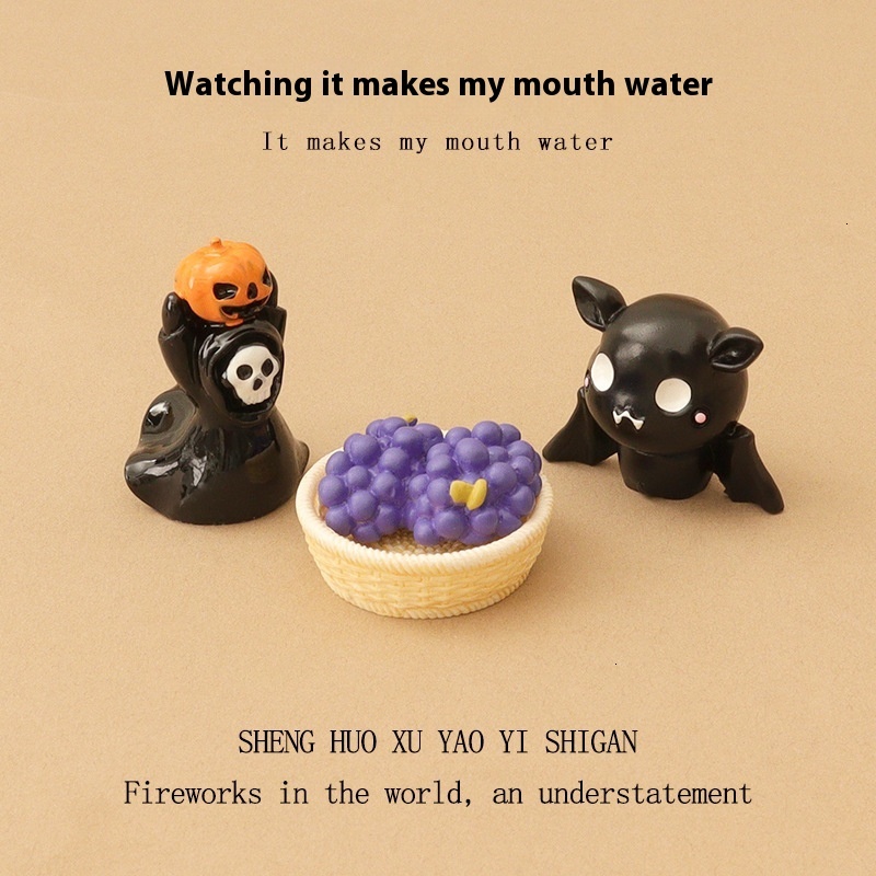 New creative Halloween cute and funny pumpkin little devil witch micro landscape creation mini grape decoration ornament