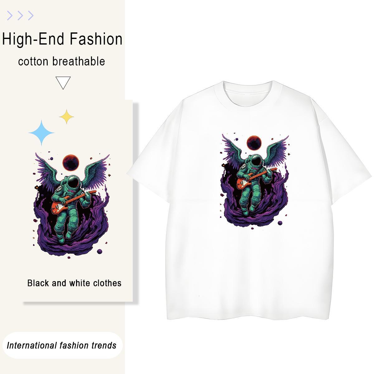 Unisex Tshirt for Man Woman 230g Pure Cotton universe Hip Hop T-Shirts for Women Crew Neck Plus Size Cartoon Clothes