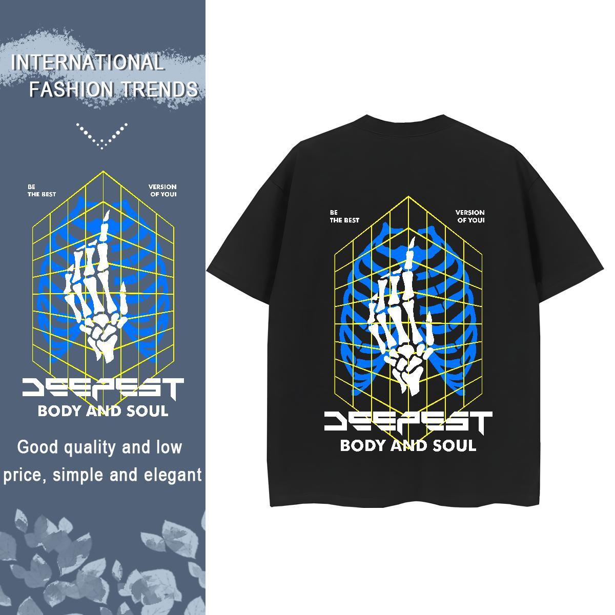 New Woman T Shirts 230g Cotton Round Neck Short Sleeve Casual Sport skull Women Tshirts Designer Custom Print Oversized Tees Shirts