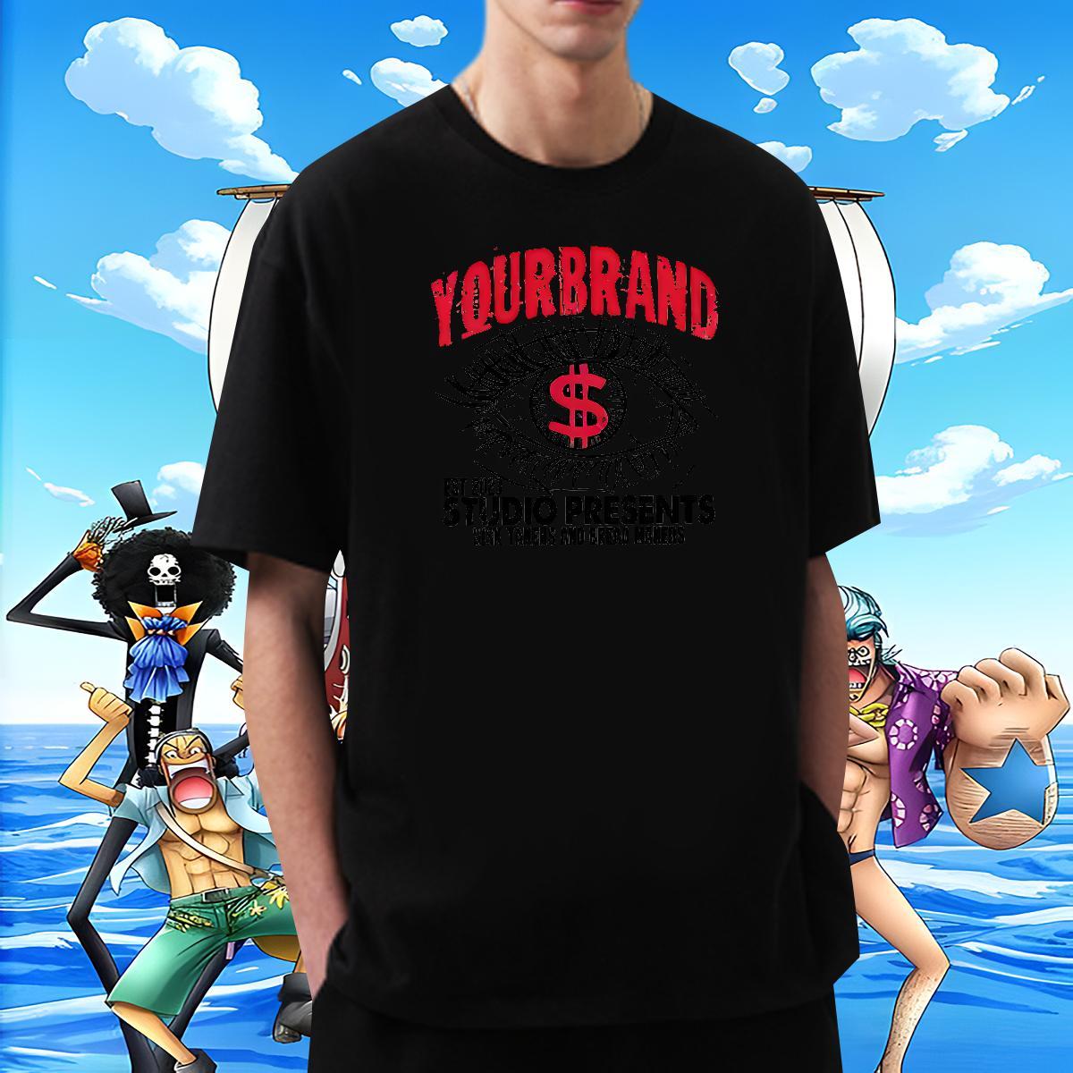 TOP Quality Men Tees Casual 230g Pure Cotton Asian Size Short Sleeve O-Neck dollars T Shirt For Man Customized Tee Shirt