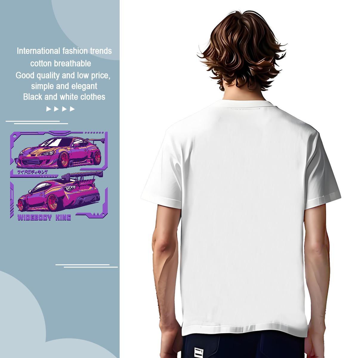 Popular car Men T Shirts Home Outdoor Mens Tshirts 230g Pure Cotton DIY O Neck Short Sleeves Oversized 4XL Clothes