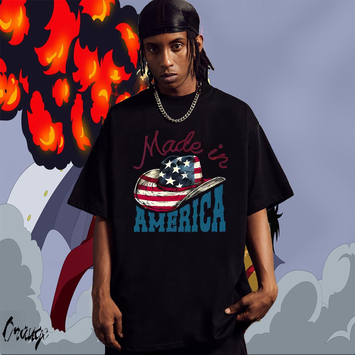 Popular Men Clothes T-Shirt High Street Hip Hop 230g Cotton Floral Print Breathable Crew Neck letter Man T Shirts DIY Customized Tops Tees
