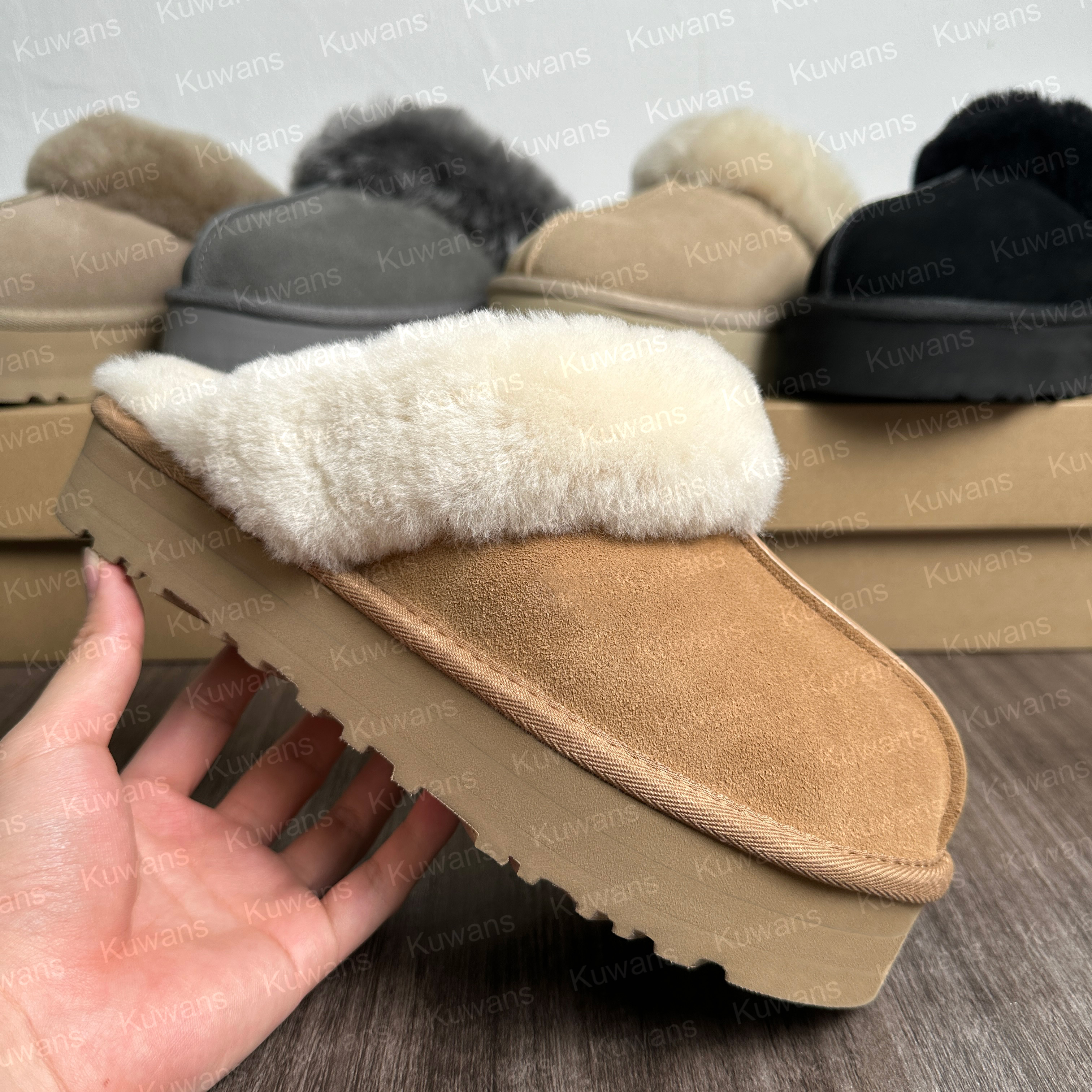 Disquette Slippers Women Platform Slipper Coquette Classic Mini Ultra Boot Tasman Tazz Fur Slides Sheepskin Funkette Suede Upper Sandasl Mules