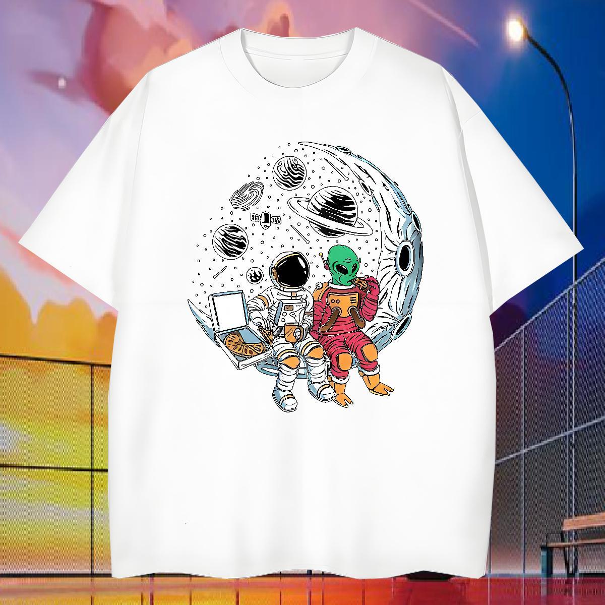 2024 Summer star Men Tops Tees 230g Pure Cotton T Shirts Men Graphic Summer Casual O Neck Short Sleeves Loose Fit Clothings