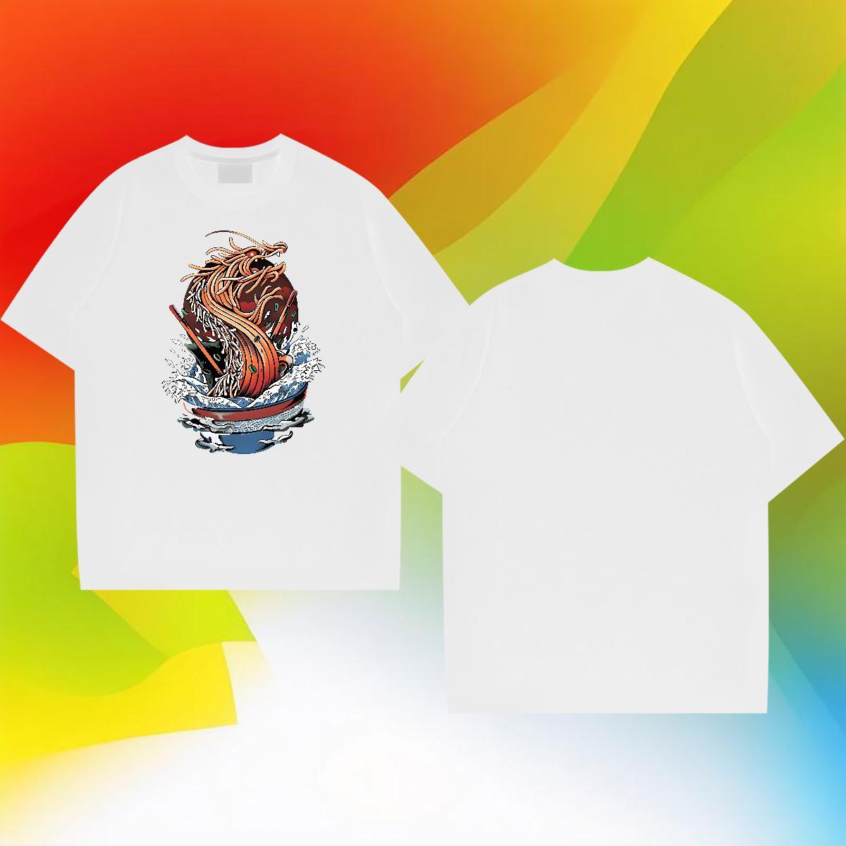 Soft Tshirts Casual 230g Cotton White Plus Size Short Sleeve O-Neck dragon Men T Shirts New Arrival Polos