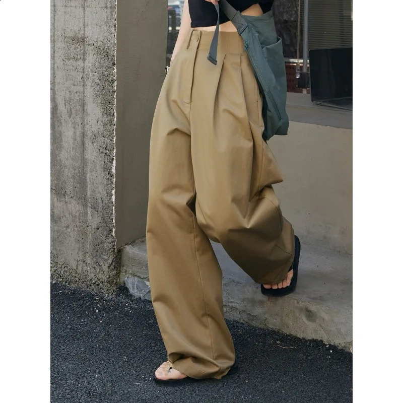 Deeptown Elegant Oversized Suit Pants Women Baggy Office Wide Leg Classical High Waist Trousers Harajuku Casual Basic Pantalones 240821