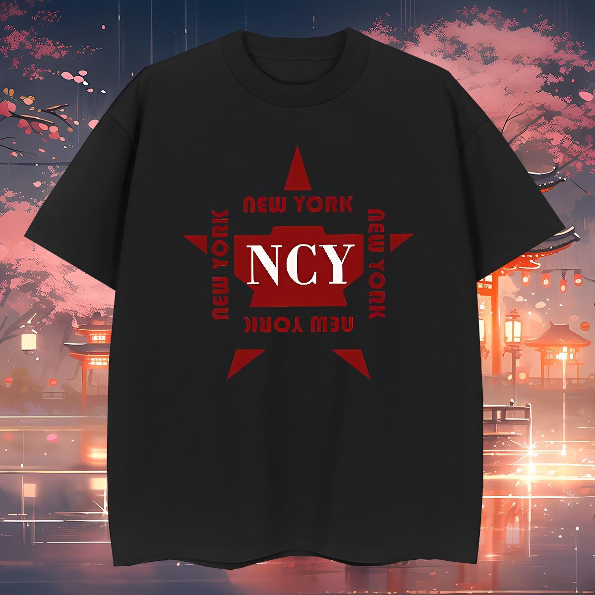 High Quality New York T-Shirts for Men Beach Tshirt for Man Woman 230g 100% Cotton Free Shipping O-Neck Short Sleeve Custom Cartoon Tees Shirts