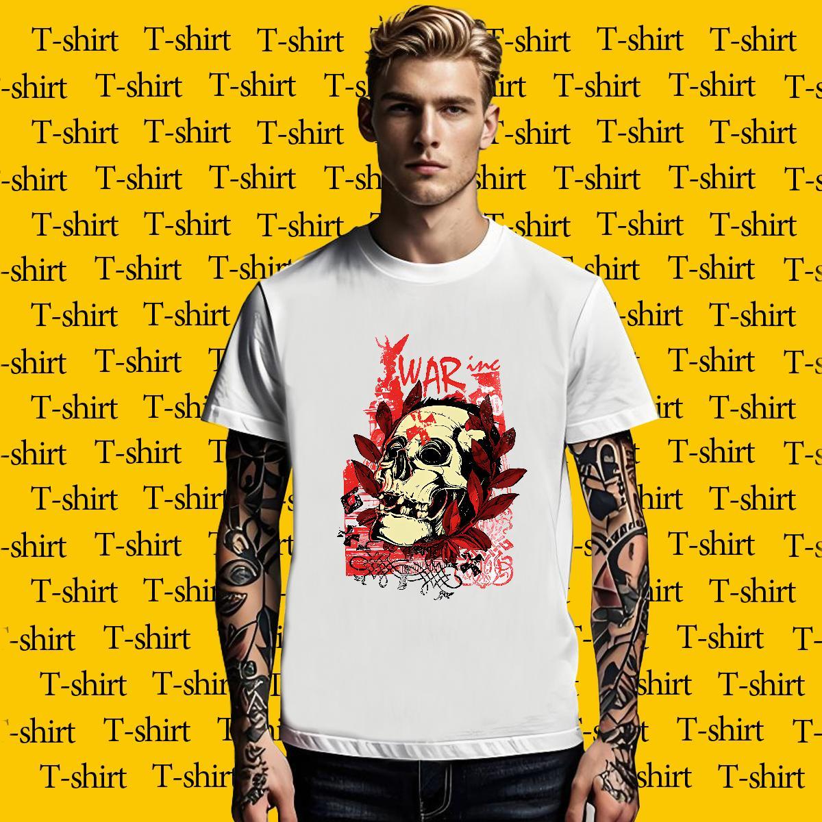 Free Shipping skull Mens Tshirts 100% Cotton 230g T Shirts Men Custom Cartoon Casual Beach Breathable Soft Loose Fit Tees