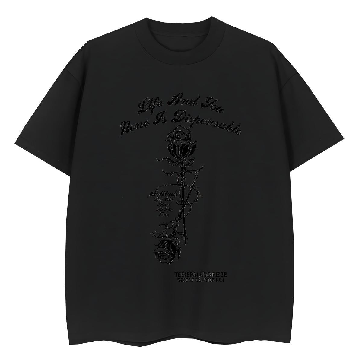 Fashion T shirt Breathable 100% Cotton 230g Women Tshirts Custom Print Oversized ROSE Street Wear Popular Tees