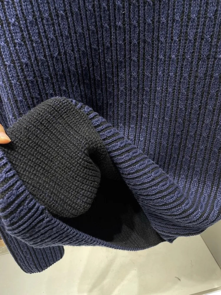 Retro casual mens thick knitted floral top Oneck Harajuku ultrathin slim fit sweater long sleeved autumn 240821