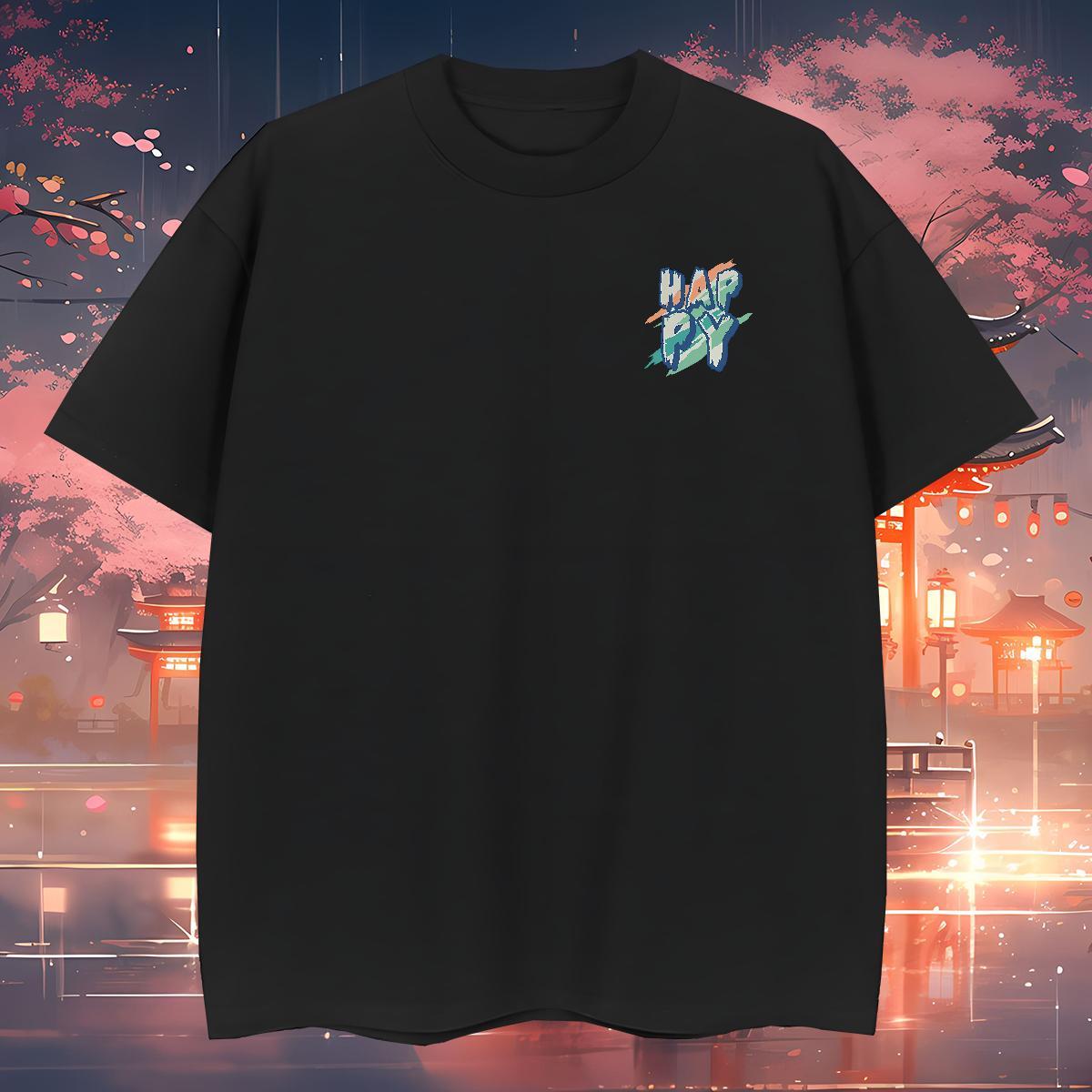 Loose Fit happy T shirt Street Couples T Shirts 230g Cotton Wholesale Crew Neck Breathable Skull Tops Shirt
