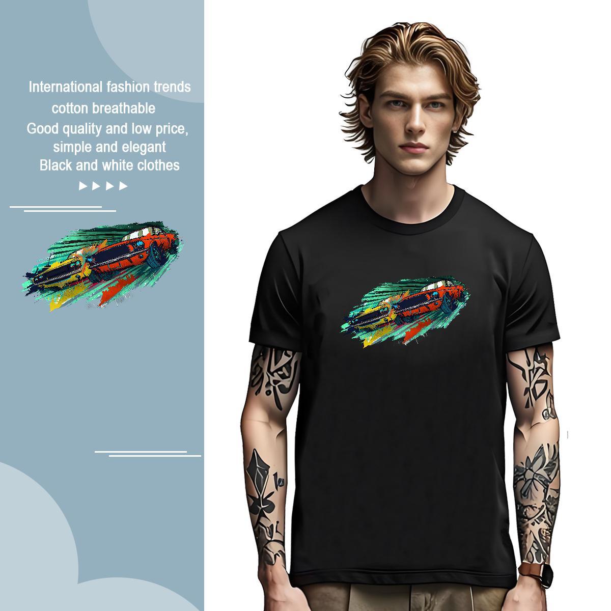 Wholesale car T Shirts Men Hip Hop Tshirt for Man Woman 230g Pure Cotton Classic Casual Breathable Short Sleeve Customized Top Tees
