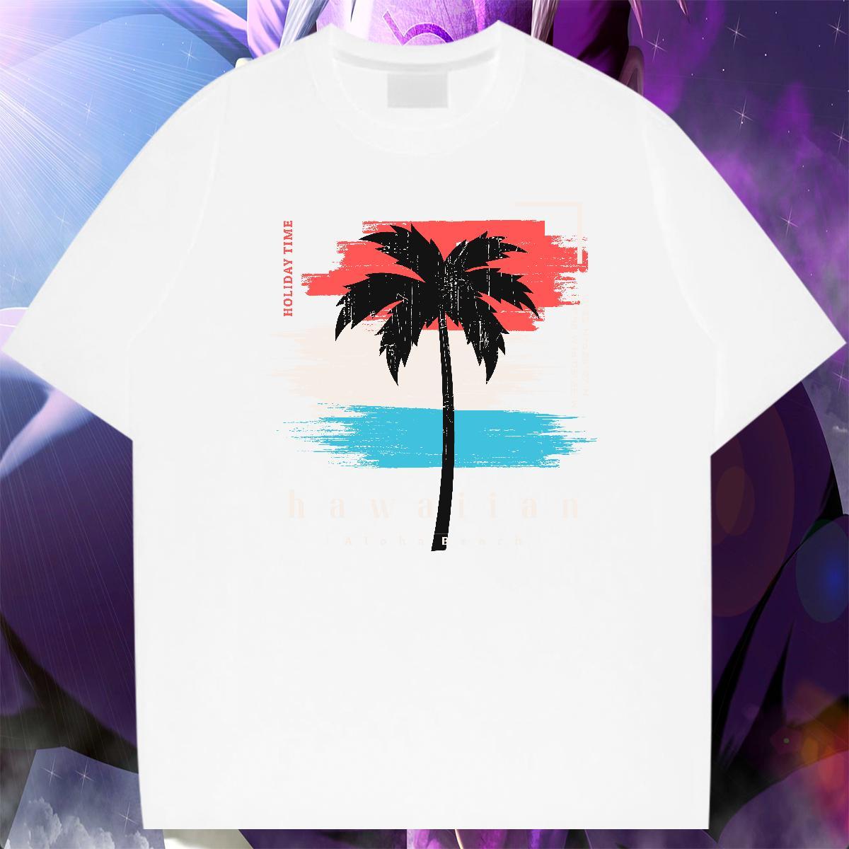Cool Design Men Tshirts Anime Printing Street 230g Cotton Black White Round Neck Short Sleeve tree T shirt DIY Tee Shirt