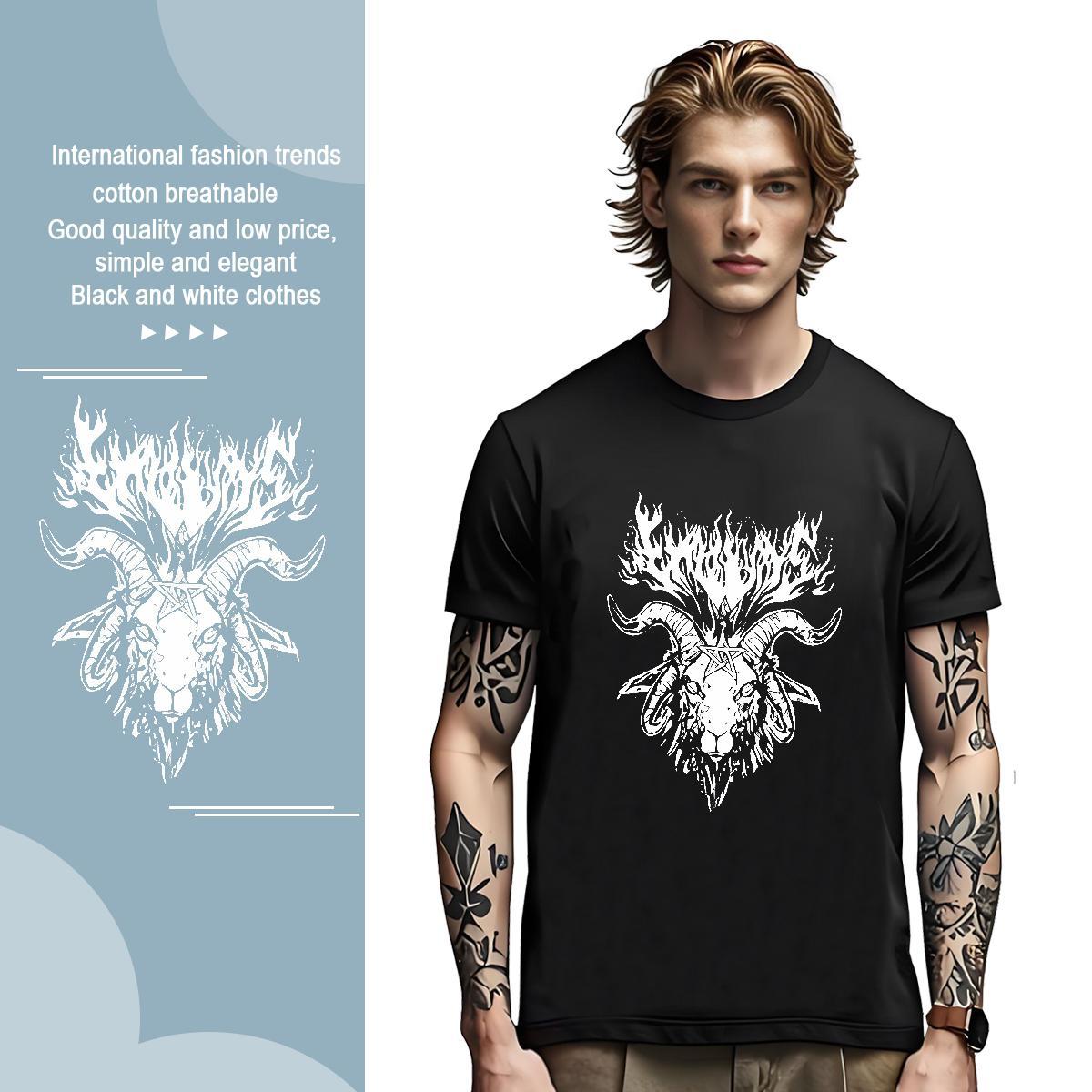 Fashion Casual panting Men Tshirts 230g Cotton Man T Shirts Floral Print Summer Casual O-Neck Short Sleeve Cool Design Tees Shirts