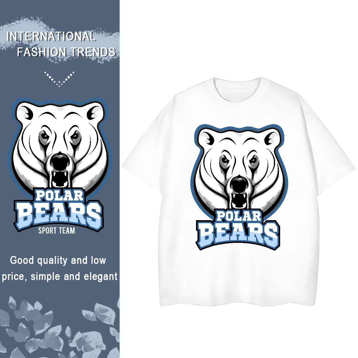 2024 Casual Woman T Shirts Breathable 100% Cotton 230g Womens Tshirts White Plus Size bear Street Casual 5A Wear