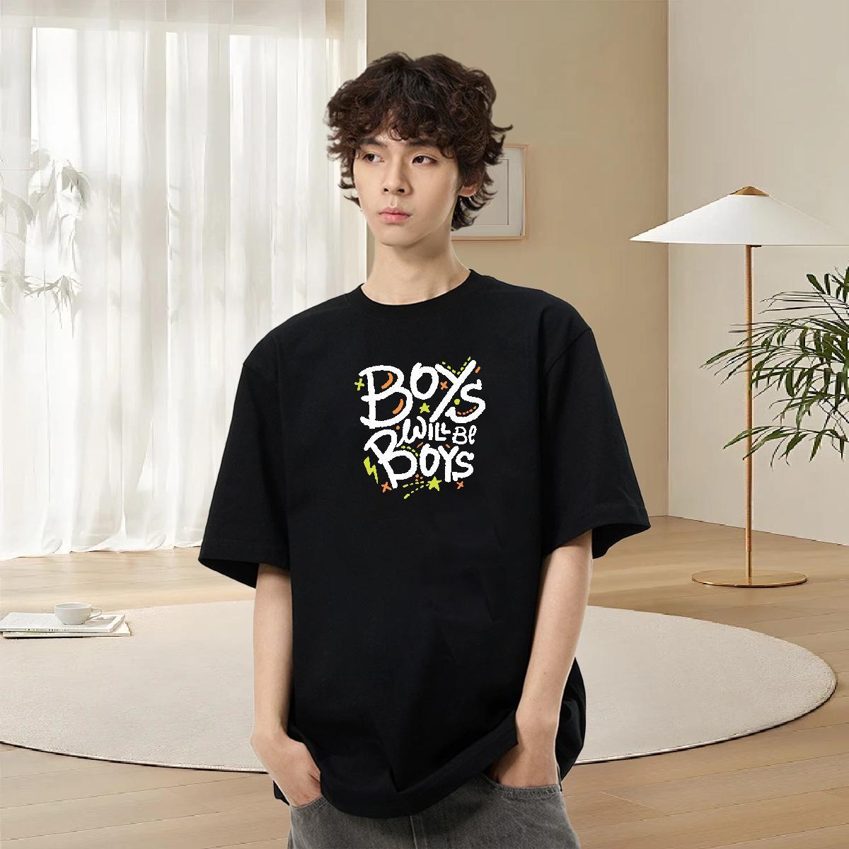 Soft Men Tshirts Casual 230g Pure Cotton Floral Print O Neck Short Sleeves letter Men T Shirts Fashion Designer Top Tees