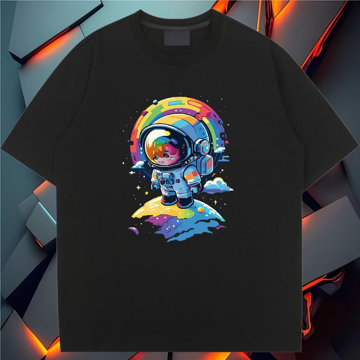 Soft Woman Tshirt 230g 100% Cotton universe Street T Shirts Women Breathable Anime Clothes