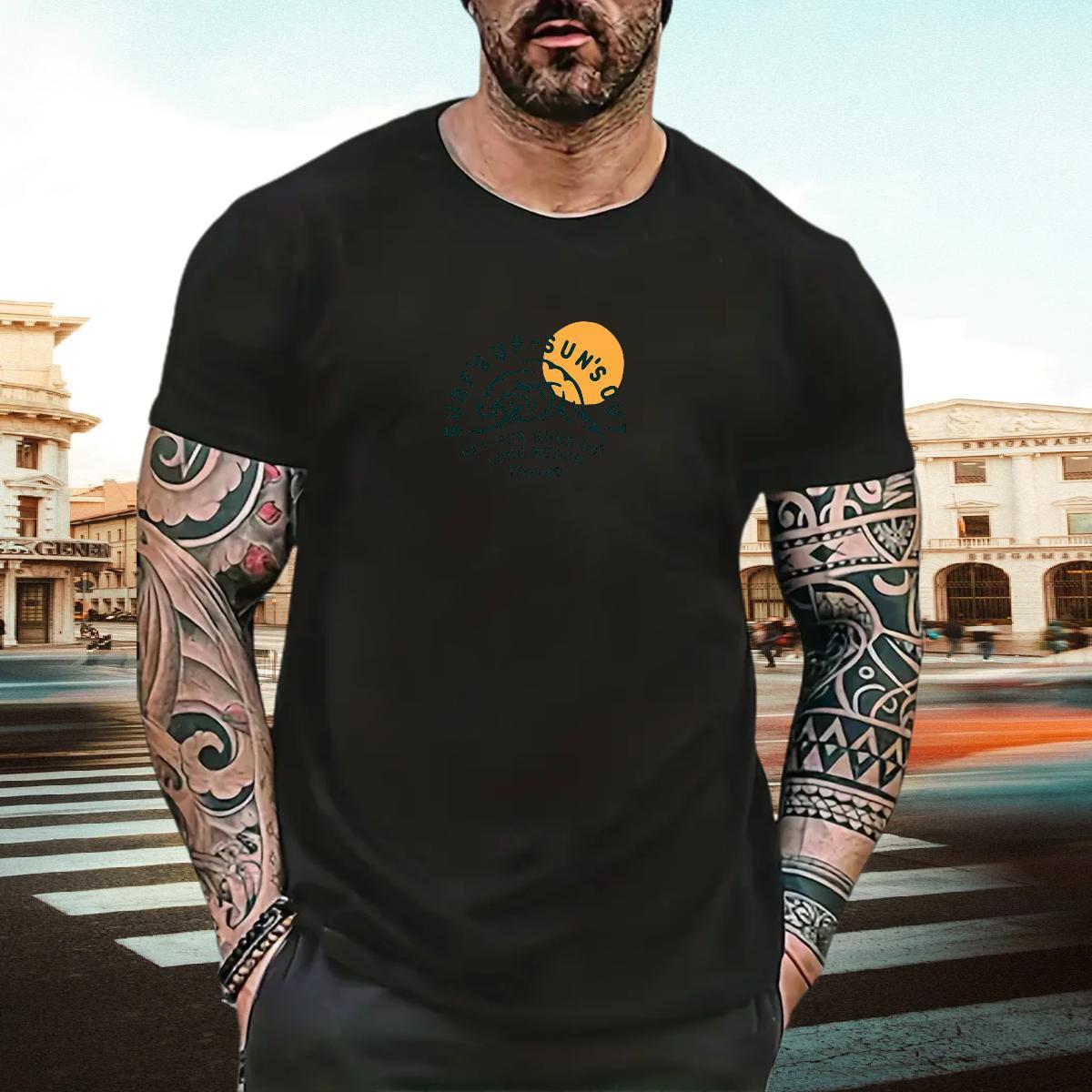Free Shipping Mens Tshirts Casual 100% Cotton 230g Custom Anime Breathable Short Sleeve sea wave Men T Shirts Stylist Clothes