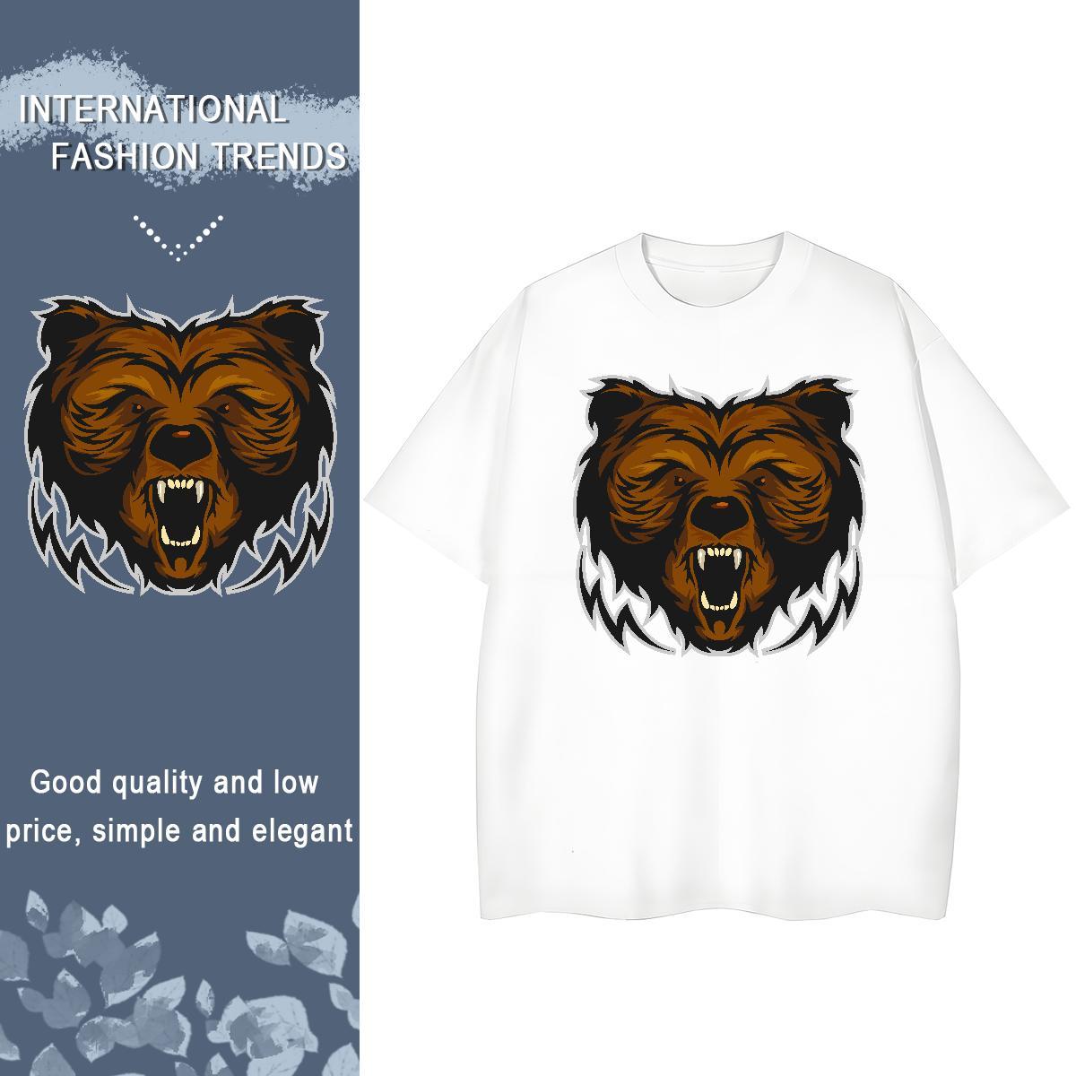 New Arrival Woman T Shirts Breathable Crew Neck 230g Pure Cotton Tshirt for Man Woman Customized Print bear Outdoor Soft Tees Shirts