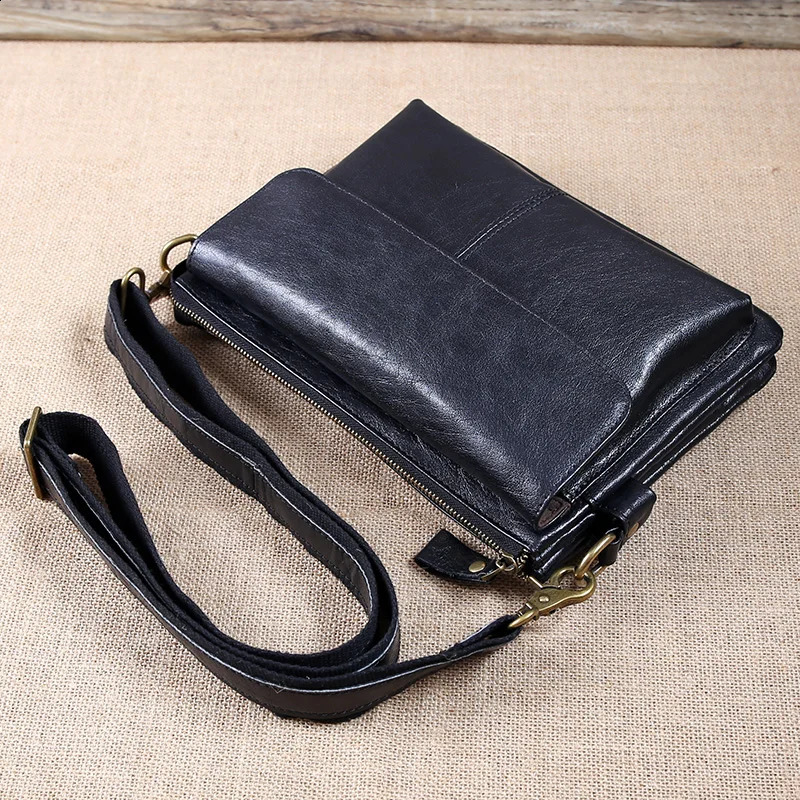 Leather Shoulder Bag Vegetable Tanned Leather Crossbody Bag Head layer Cowhide Messenger Bag Fashion Crossbody Bag Mens Bag 240822