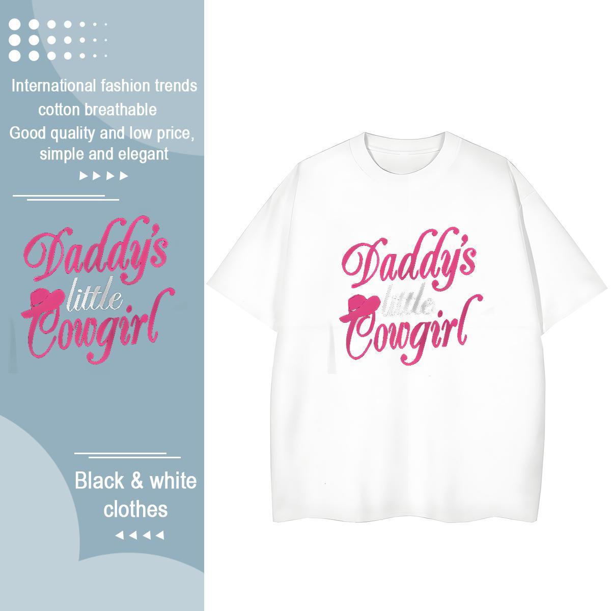Popular Women Tees 230g Cotton letter Home Outdoor Women T Shirts Breathable Crew Neck Cartoon Print Tshirts