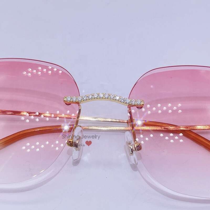 Hip Hop Rapper Jewelry 10K Real Gold VVS Dia Moissanite Sunglasses
