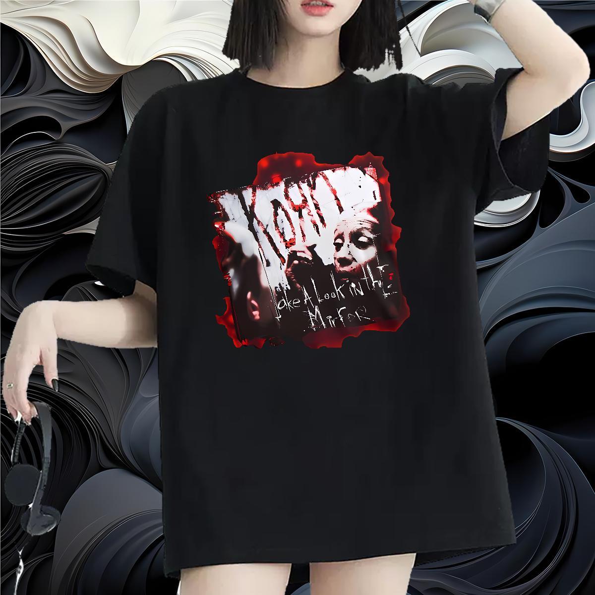 Nice Lady T shirt 100% Cotton 230g scary Spring Summer Woman T Shirts Round Neck Short Sleeve Custom Cartoon Tops Tees