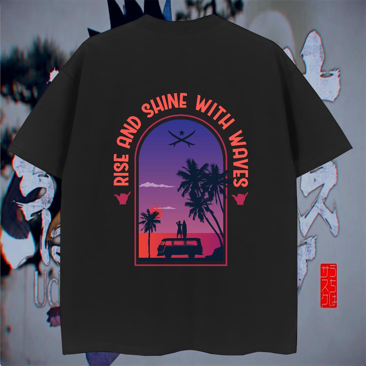Loose Tshirt for Man Woman Home Outdoor 230g Cotton Custom Printed Short Sleeve O-Neck tree T Shirt For Man 2024 Summer Tops