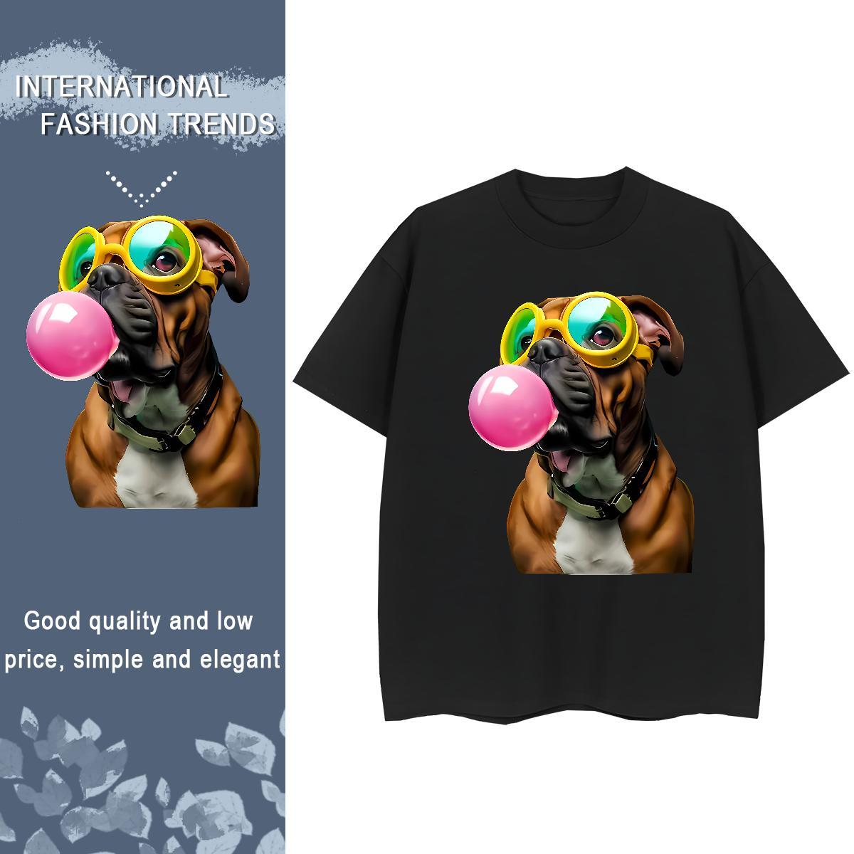 Brand Womens T Shirts Breathable Soft 230g 100% Cotton Women Tees White Plus Size dog Beach Female Polos