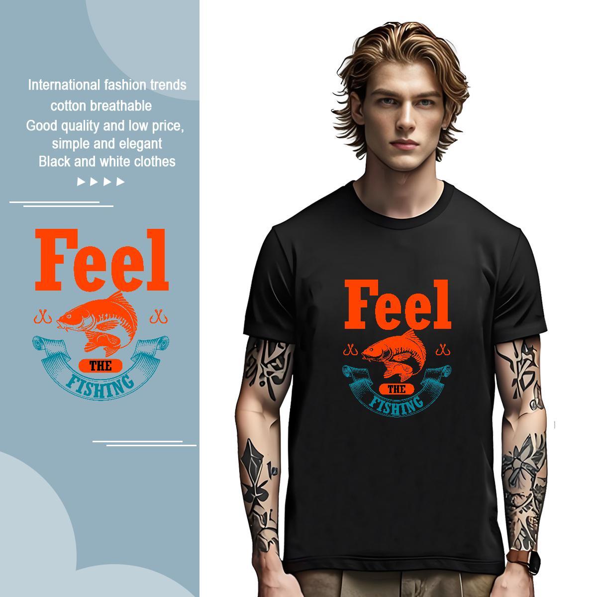 Brand fish Man T Shirts Summer Casual Tshirts 230g 100% Cotton Classic Casual Pure Cotton Oversized 3XL 4XL Tee Shirt