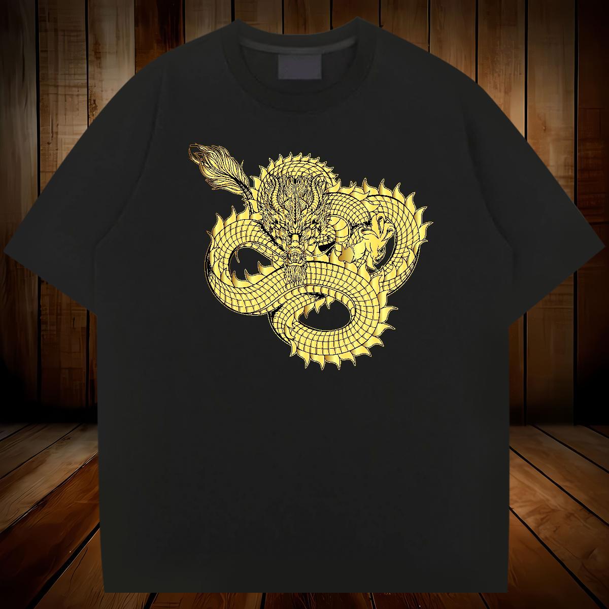 Designer Hip Hop Street Men Tops Tees dragon Breathable Short Sleeve 100% Cotton 230g T-Shirts Soft Plus Size Cartoon Tee Shirt
