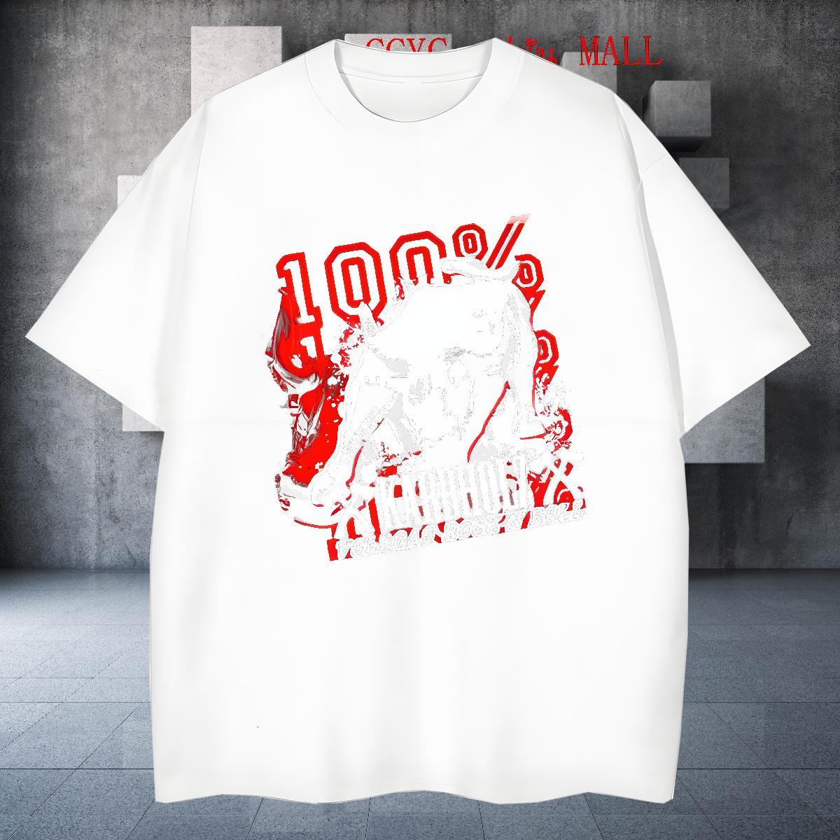 DIY blood Tshirt for Man Woman 230g Cotton T Shirt For Man Floral Print Street Breathable Short Sleeve Popular Tops