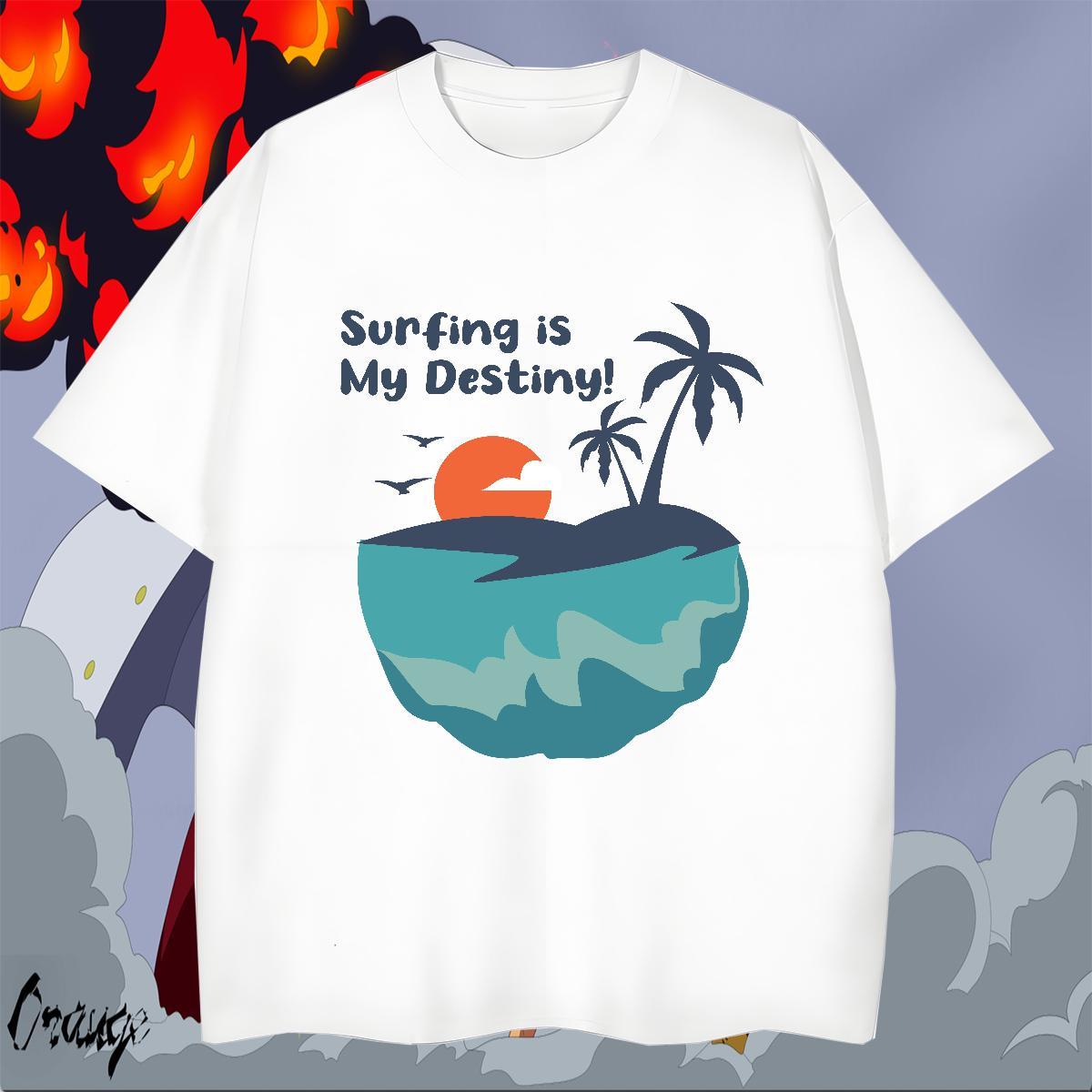 Unisex Tshirts Anime Printing Street 230g Cotton Custom Printing Breathable Soft beach Mens T Shirts Wholesale Polos