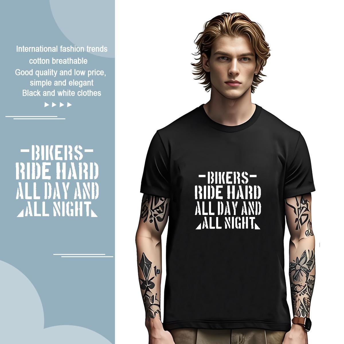 Brand Bikers Ride T-Shirts Street Wear Tshirts 230g 100% Cotton Designer Fashion Breathable Soft Custom Print Oversized Clothes