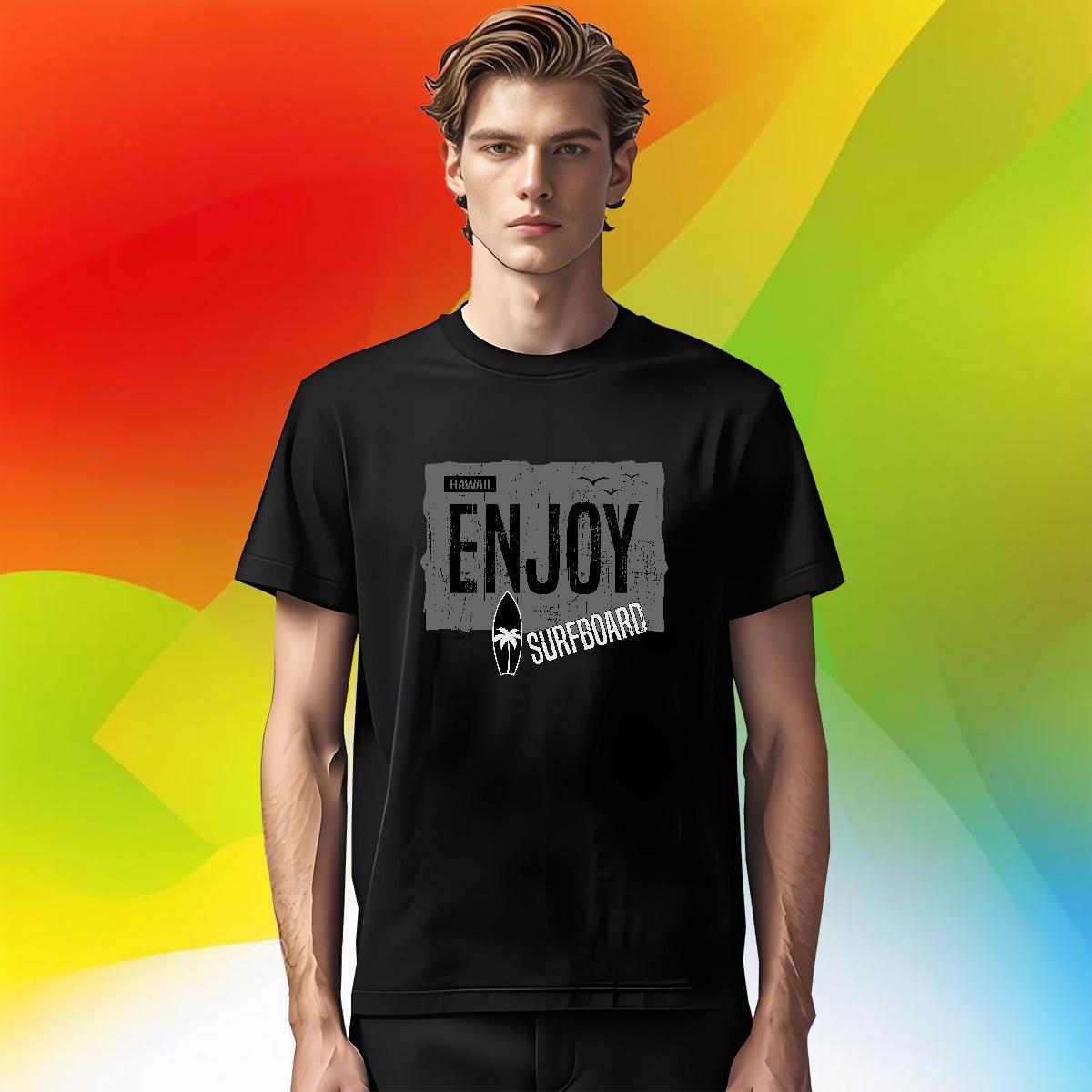 Soft Men Tops Tees Sport 230g Pure Cotton Graphic Breathable Soft enjoy T Shirts Men Wholesale Tshirts