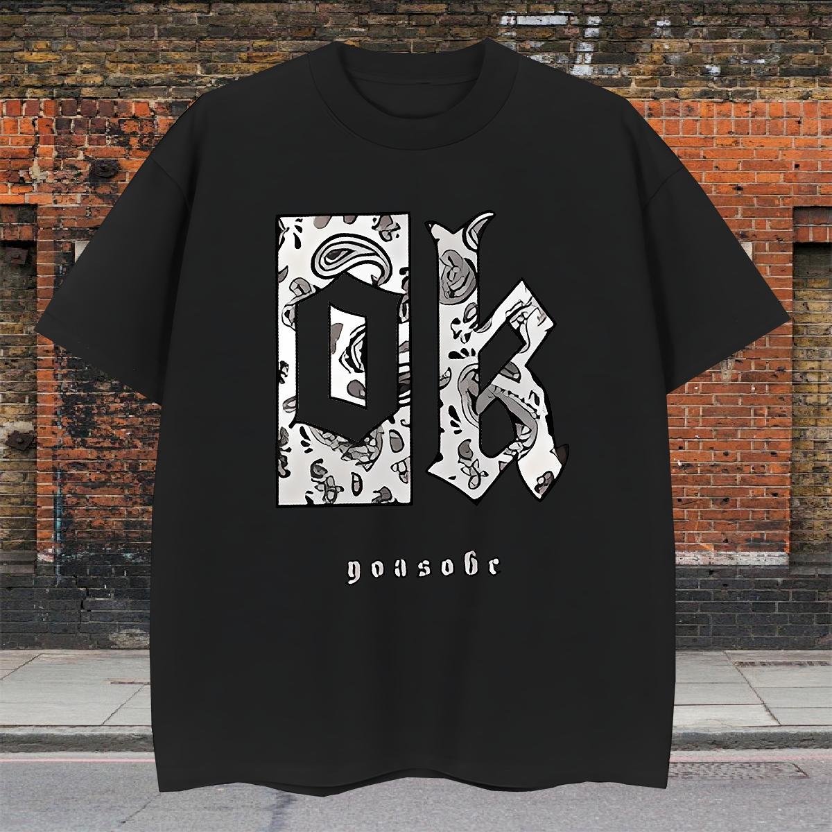 Loose Couples T Shirts Daily Outfit 230g 100% Cotton Custom Anime Breathable Short Sleeve letter T-Shirts for Men New Tshirts