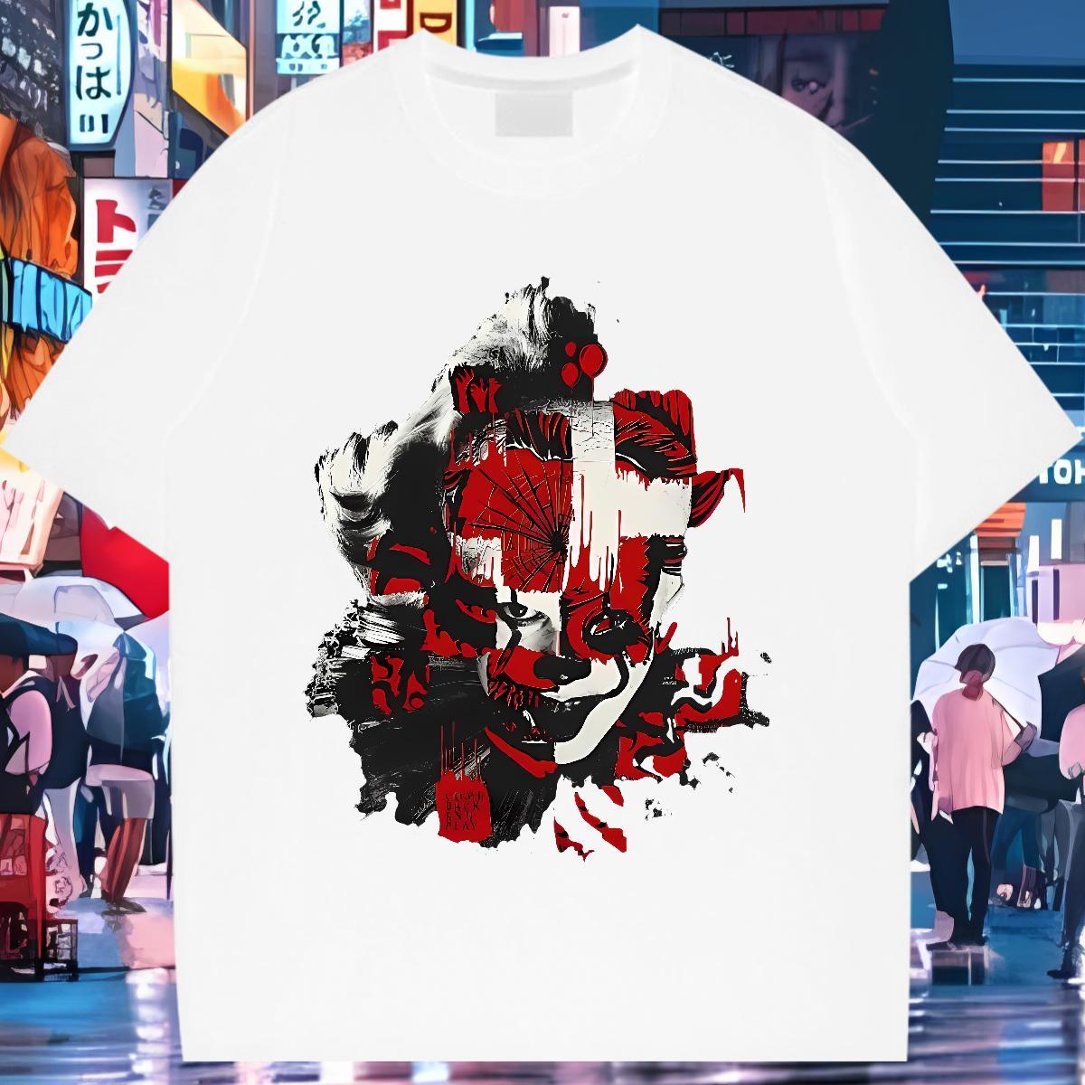 Unisex Lady T shirt 100% Cotton 230g scary Daily Outfit T-Shirts Breathable Soft Custom Printing Tshirts