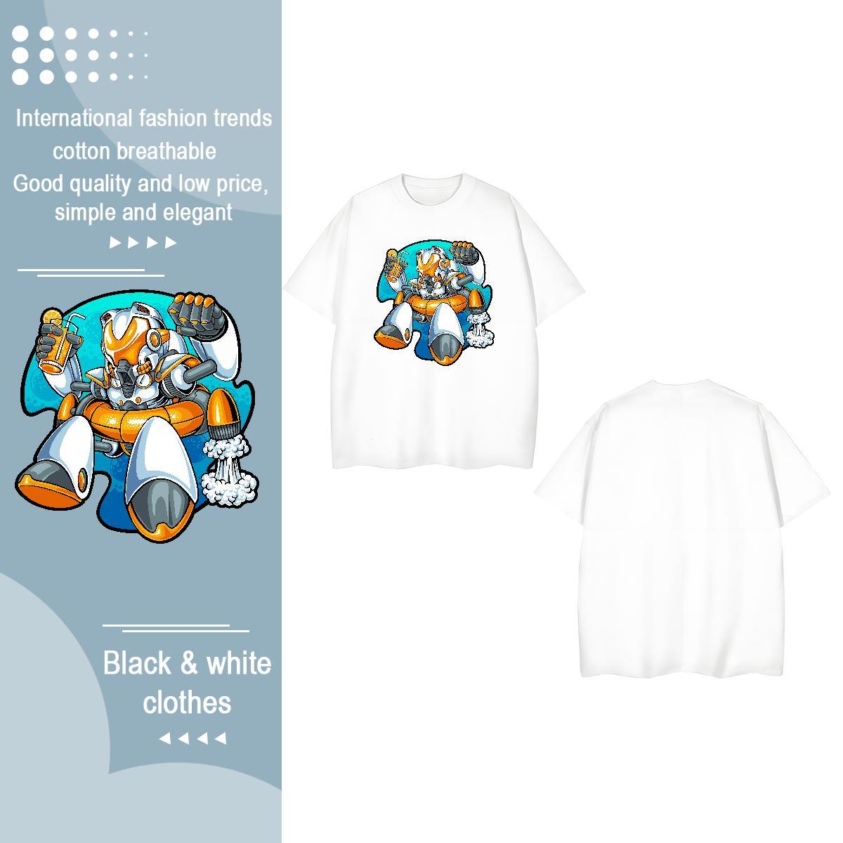 2024 Woman T Shirts Crew Neck 230g Cotton Lady T shirt DIY Anime ET High Street Hip Hop Nice Tees Shirts