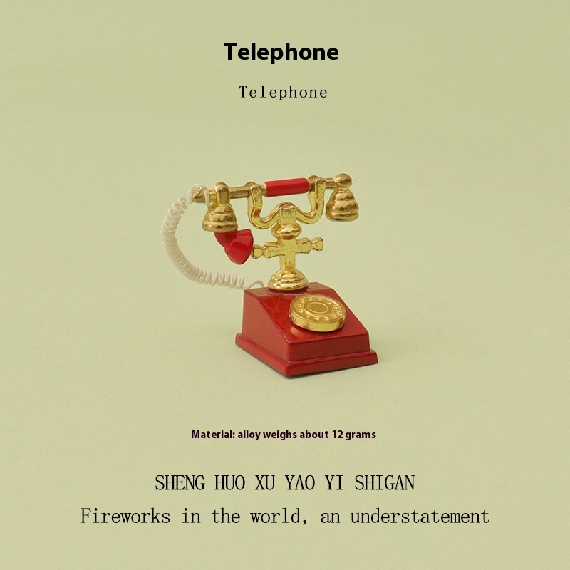 New Cute Hat, Little Girl, Creative Mini Simulation, Retro Telephone, Babyhouse, Home Accessories, Decorative Ornaments