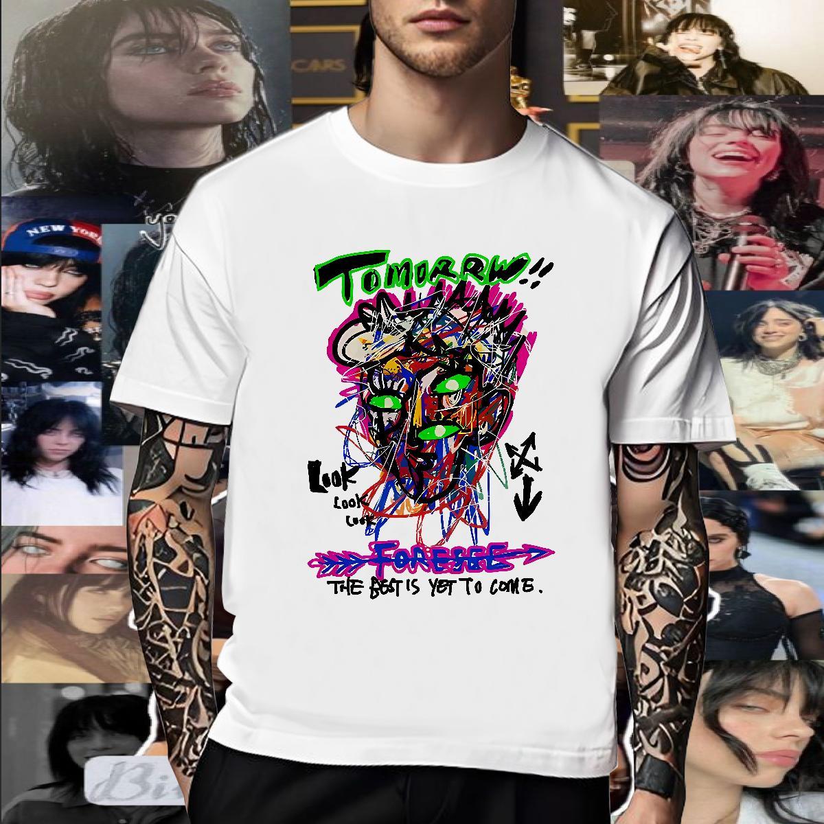 Designer Fashion Men Clothes T-Shirt 100% Cotton 230g Spring Summer tomorrw Crew Neck T Shirt For Man Popular DIY Printed Wear