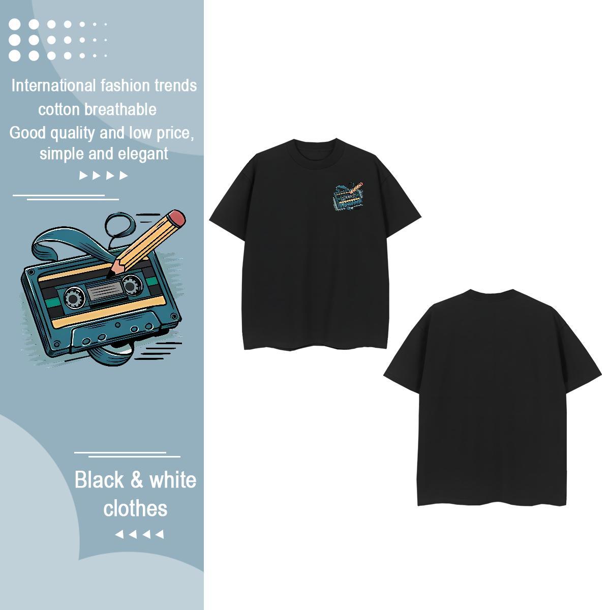 Free Shipping Tshirts Street Casual 230g 100% Cotton Skull Breathable Crew Neck radio T-Shirts New Arrival Tees Shirts