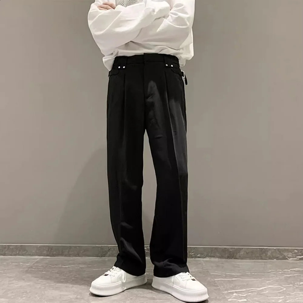 Y2K Mens Pants Business Casual Versatile Suit Pants Autumn High Street Hawaiian Straight Leg Pants Mens Clothing Unisex 2024 240821