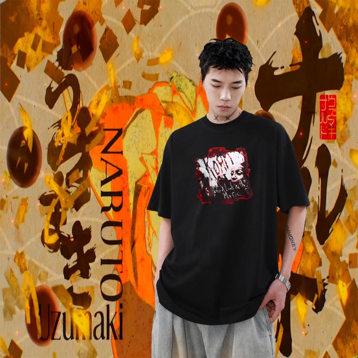 2024 DIY Anime Printing Street Tshirt for Man Woman scary O-Neck Short Sleeve 230g 100% Cotton T shirt Soft Oversized 4XL Tops