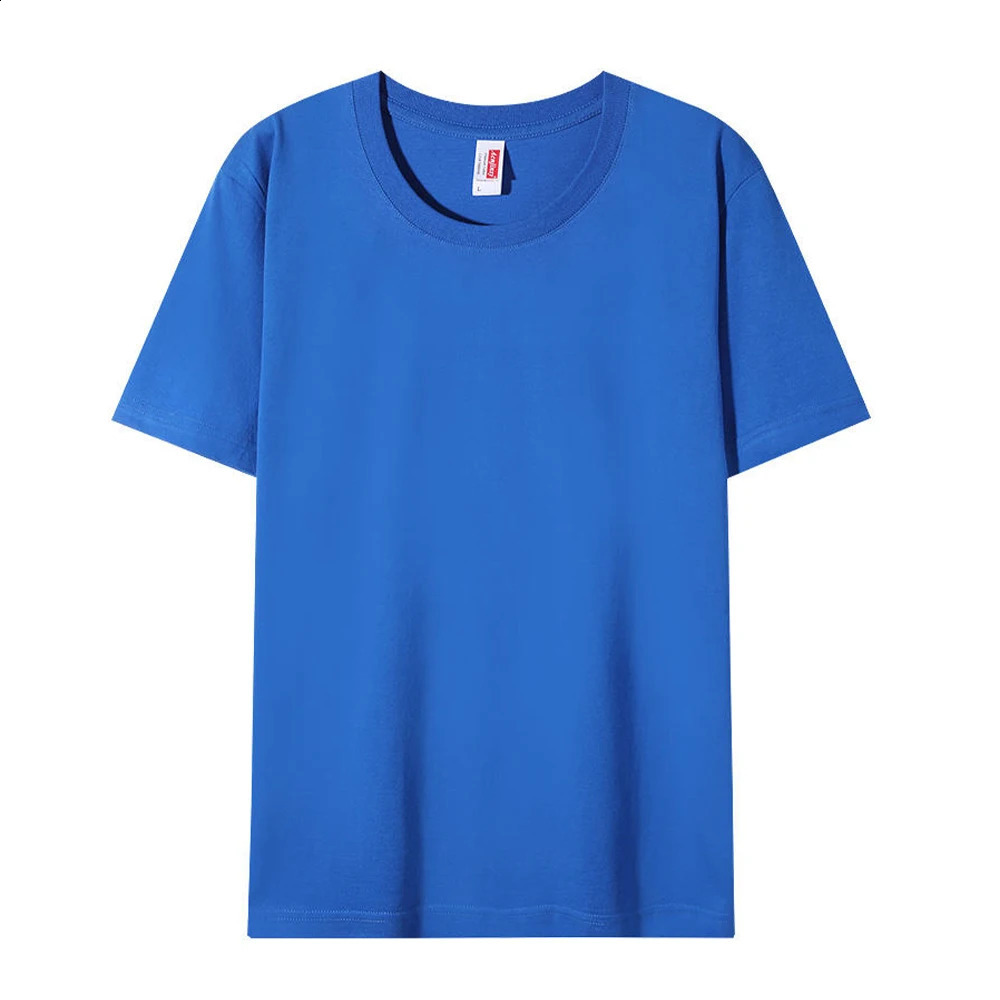 Basic crew collar Tshirt 100% pure cotton summer premium short sleeved unisex wholesale mens Coton Remeras De Algodon 240822