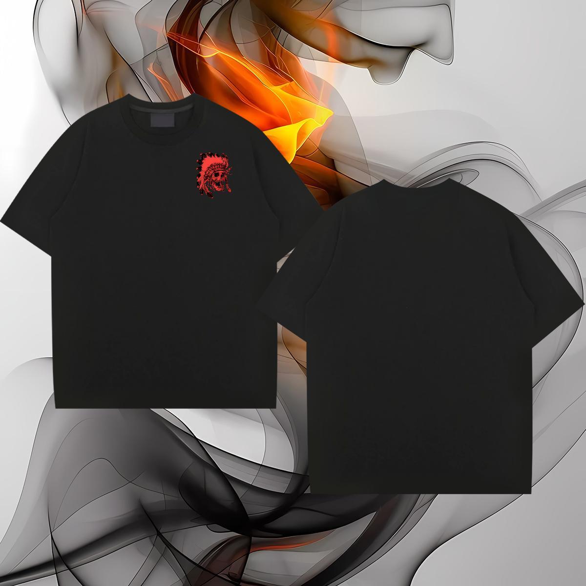 Classic Casual Tshirts skull Crew Neck Breathable 100% Cotton 230g T shirt Loose Fit Custom Cartoon Wear