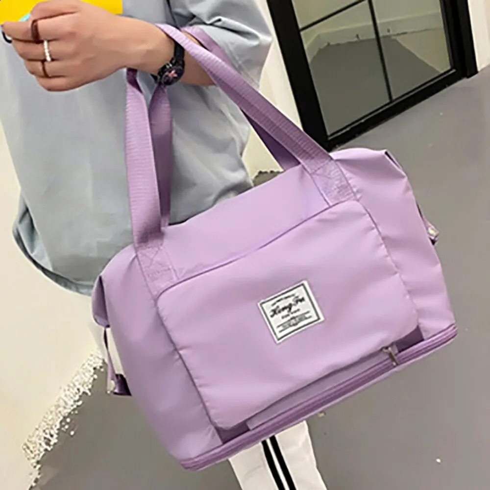1 foldable large capacity short distance travel bag with dry wet separation fitness bag handbag 240821